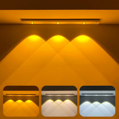 Wireless Motion-Sensing Under-Cabinet Lights with Adjustable Brightness, Easy Installation, and Energy-Efficient LED for Kitchen, Closet, and Home Lighting