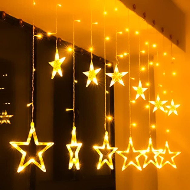 Star Curtain Lights | Warm White Pixel LED | 138 LEDs