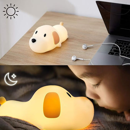 Cute Puppy 3D Silicon RGB Colour-Changing Chargeable Touch Lamp