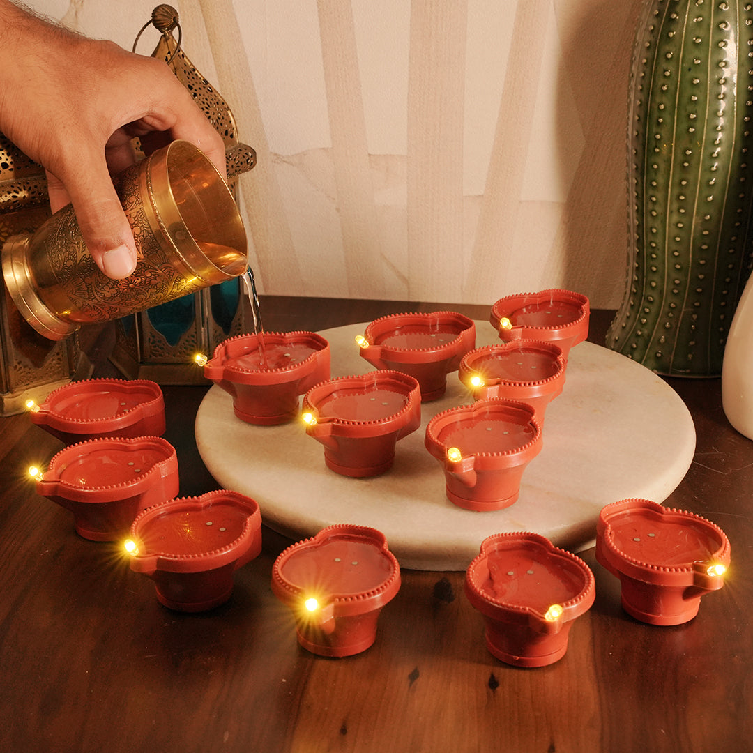 LED Brown Diya with Water Sensor | Chronos Lights